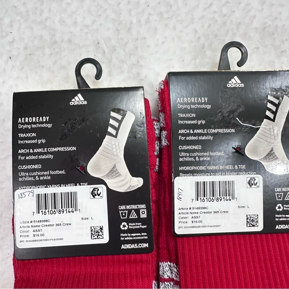 Red Adidas Socks - Picture 6 of 7